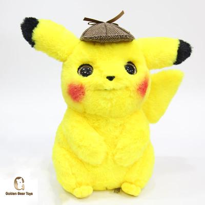 China Wholesale Handmade Soft Stuffed Detective Pikachu Pokemon Toy Plush Toys Nintendo Birthday Gift for sale