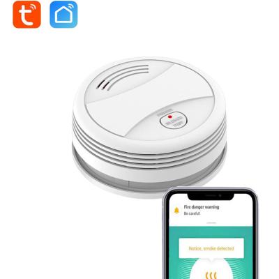 China Remote Control ABS Plastic Tuya Smoke Detector Detector For Home Ministry Security Photoelectric Smoke Detector for sale