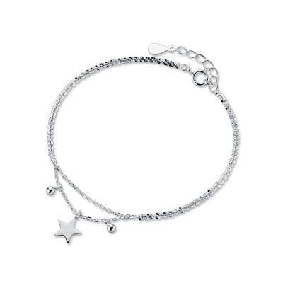 China Korean Cute 925 Sterling Jewelry Five Star Charm Bangle Bracelet for sale