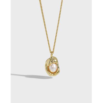 China FASHIONABLE 18K Gold 925 Necklace Silver Shell Pearl Pendant Necklace Fine Jewelry for sale