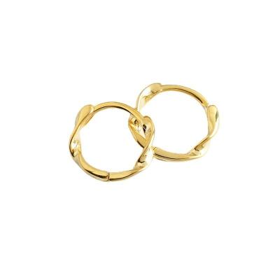 China 925 silver round hoop earrings for women twist sterling silver hoop earrings gold hoop earrings trendy huggies for sale