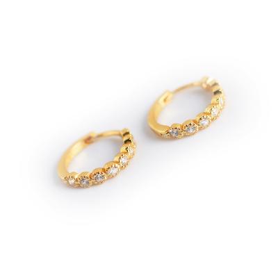 China 925 Silver Round Earring 925 Silver Jewelry Earings Women Fashion Gold Plated Circle Earring for sale