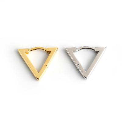 China 925 Silver Gold Earring Triangle Stud Earrings 925 Sterling Silver Jewelry Wholesale Custom Earrings for sale