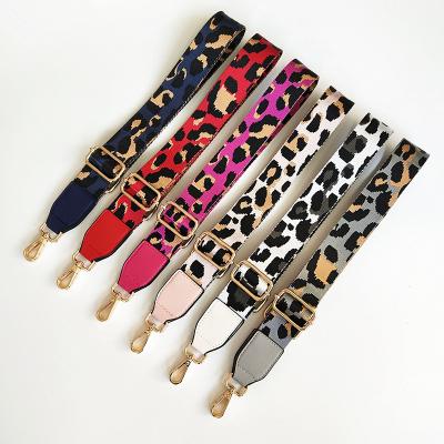 China Bright Fashion Color Leopard Strap Bag Accessories Cross - Body Shoulder Strap PU Leather Handbag Decoration for sale