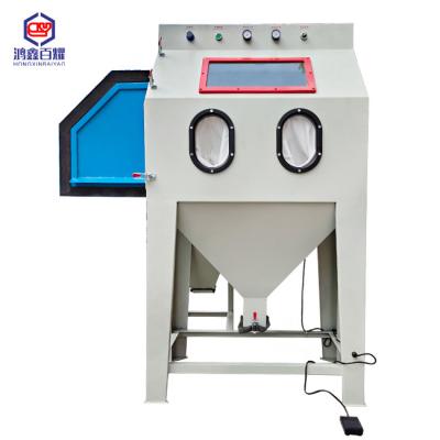 China Building Material Shops 9060 Dry / Wet Sandblasting Cabinet Rust Removal Environmental Friendly Sandblasting Machine for sale