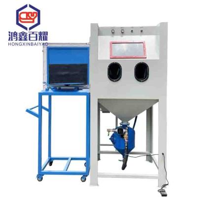 China Building Material Shops 1010 Trolley Cart Turntable Bag Filter Sandblaster Environmental Friendly High Pressure Manual Sandblasting Machine for sale