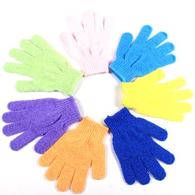 China EXFOLIATE Wholesale Daily Necessities One Dollar Eight Pcs Of Five Fingers Creative Nylon Bath Exfoliating Glove for sale