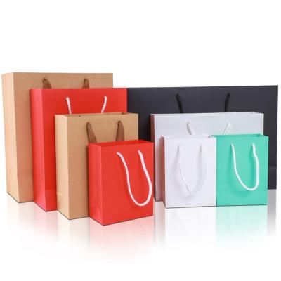 China Wholesale Recyclable Paper Bags Gift Paper Luxury Shopping Bag Custom Logo Printing Different Color for sale