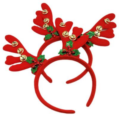 China 2021 Eco-Friendly On New Christmas Sun Circle Antlers Lovely Kids Show MOE Bell Hair Circle for sale