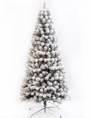 China Fashionable White Christmas Tree 1.2m 1.5m 1.8m Flocking Tree Set Cipher Simulation Snow Tree for sale