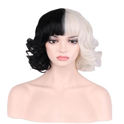 China Black And White Eco-Friendly Cruella Wig COS Wig for sale