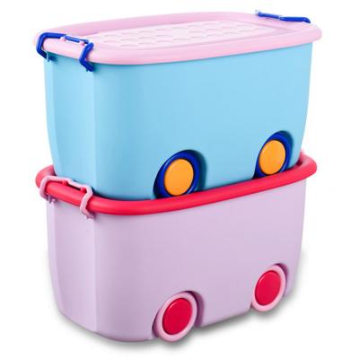 China High Quality Stackable Orgainers Plastic Storage Containers For Clothes And Pet Toys With Wheels for sale