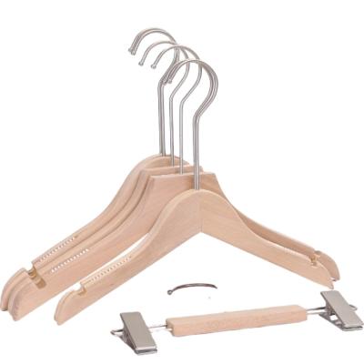 China Eco-friendly Hanger Customized Eco-friendly Natural Wood Color Hanger Hangers For Clothes for sale