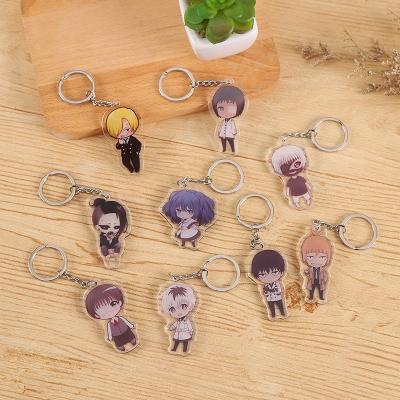 China Wholesale Japanese Tokyo Ghoul Japan Anime Cartoon PVC Key Chain Custom Acrylic Key Chain for sale