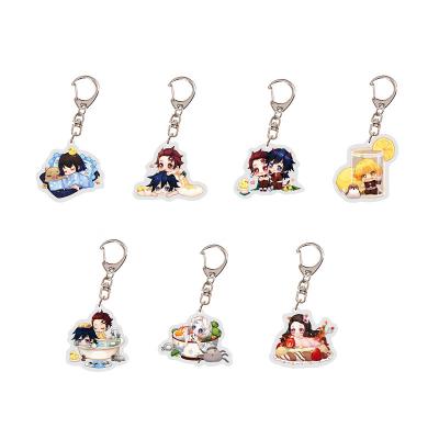 China Wholesale Japan Anime Demon Slayer Double Sides Printing Custom Acrylic Key Chain PVC Cartoon Key Chain for sale