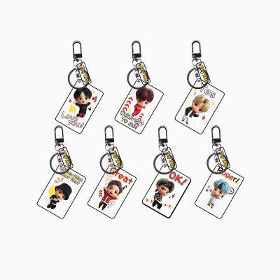 China Japan Wholesale Bangtan Boys Tan PVC Tiny Acrylic Key Chain for sale