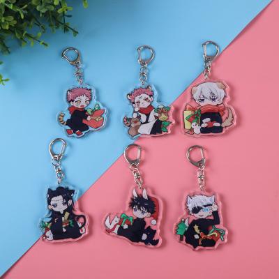 China Cheap Custom Japanese Jujutsu Kaisen Charms Japan Promotion Anime PVC Pendant Acrylic Key Chain for sale