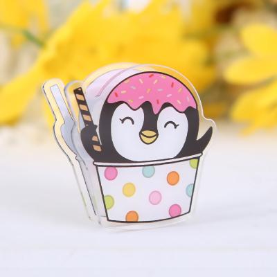 China Japan Facoty Made Custom Cartoon Cute Stationery Clip PP Plastic Acrylic Clip for sale