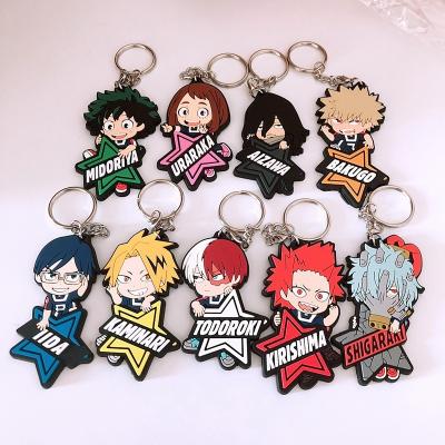 China Wholesale Japan Japanese Anime My Hero Academia PVC Rubber Key Chain for sale