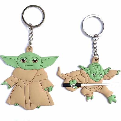 China Wholesale Japan Movie Master Yoda PVC Rubber Key Chain for sale