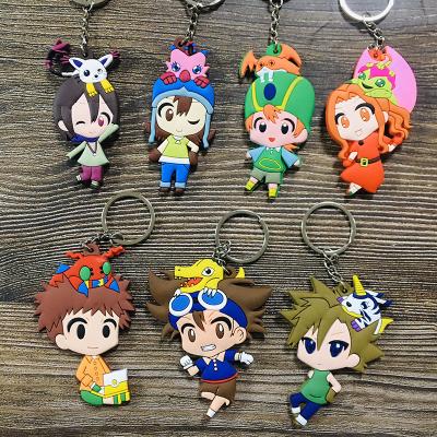 China Japan Anime Digimon Japanese Adventure Double Sides PVC Rubber Key Chain for sale