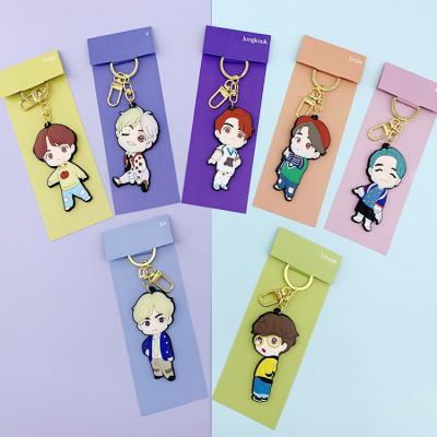 China Europe Promotion Bangtan Boys PVC Rubber Key Chain for sale