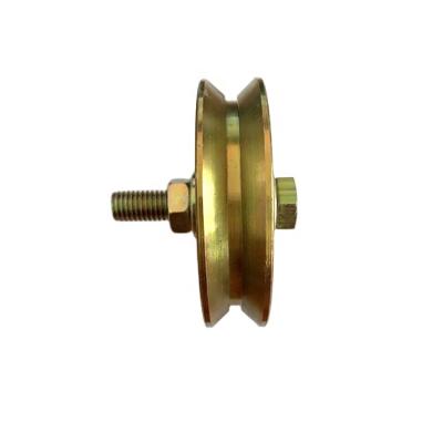 China Modern Sliding Gate Wheel With Bolt Metal Pulley Wheel With Single Bearing Yellow / While Galvanized for sale