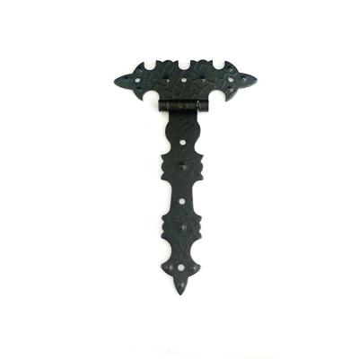 China Furniture Hardware Modern Door Hinge High Quality Black Steel Decorative Tee Hinge for sale