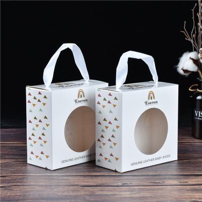 China Recycled Materials Custom Design Logo Gift Box DIY Gift Belt Window Display Apparel Handwork Box for sale