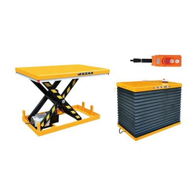 China High Quality Hotels High Lift 2000Kg Electric Hydraulic Scissor Cargo Lift Table for sale