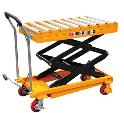 China High Quality Hotels Table With Portable Mobile Hydraulic Roller Scissor Lift Motor Pallet Construction for sale