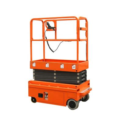 China Tiny Portable Hotels Scissor Lift Platform Self Propelled Mobile Elevating Electric Aerial Work Platform for sale