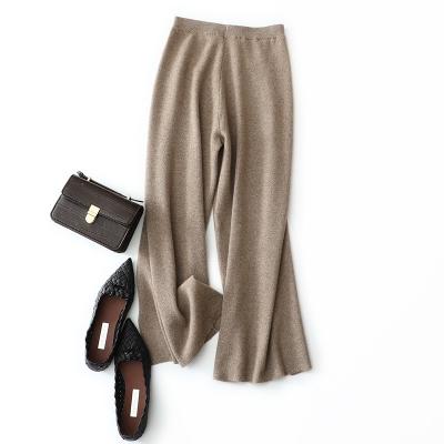 China Anti-pilling new women's cashmere pants plain mid waist pure cashmere knitted pants for sale