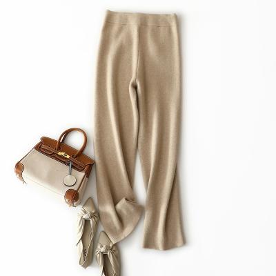 China Loose Autumn Anti-pilling Knit Cashmere Pants Customized 100% Pure Cashmere Sweater Pants for sale