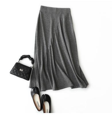 China New Cashmere Half-body Cashmere Skirt Women's Elastic Waist Anti-Static Pullover Mid-Length Sheer Skirt for sale