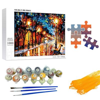 China 2021 New China Trend Craft DIY Handmade Puzzle Oil Painting For Children And Adult Painting By Number Puzzle for sale