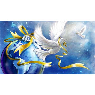 China Modern DIY Diamond Painting Handmade Painting White Doves Symbolize Peace Of The Earth Christmas Holiday for sale