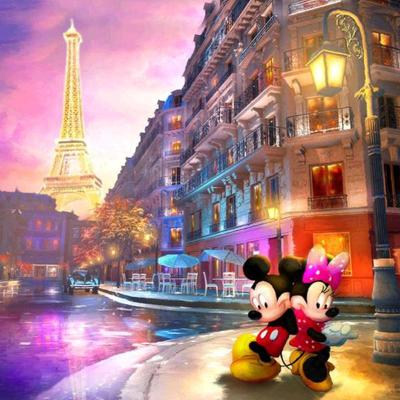 China Amazing Artificial Diamond Painting Cartoon Eiffel Tower for sale