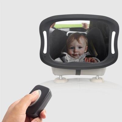 China Remote Control LED Viewing Mirror Baby Rearview Mirror Seat Car Lights Rearview Mirror for sale