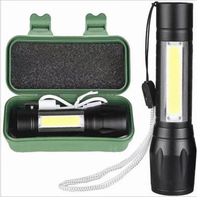 China Portable Mini LED Flashlight USB Rechargeable Outdoor Camping Rescue Fishing Tactical Mini COB Torch Flashlight for sale