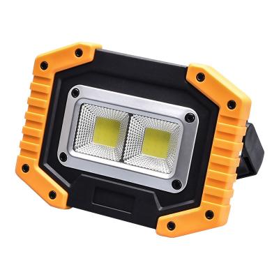 China Super Bright Led Flood Lights Work Light Portable ABS Floodlight COB Rechargeable For 18650 Lamp Outdoor Emergency for sale