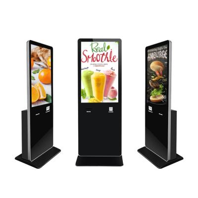 China 43 Inch Indoor Touch Screen Kiosk Signage Vertical Digital Self Service Ordering Display With Ticket Printer for sale