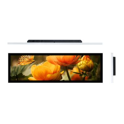 China 23.1 Inch Stretch Bar Lcd Indoor Supermarket Shelf Display Digital Advertising Monitor Stretched Type Lcd Screen Advertising Bar Payer liquids for sale