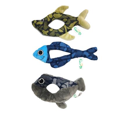 China Sustainable Special Discount 10% Off Dog Sniffing Bite Resistant Training Hollow Fish To Train Nylon Fabric Loud Squeaky Dog Toy For Chewing for sale