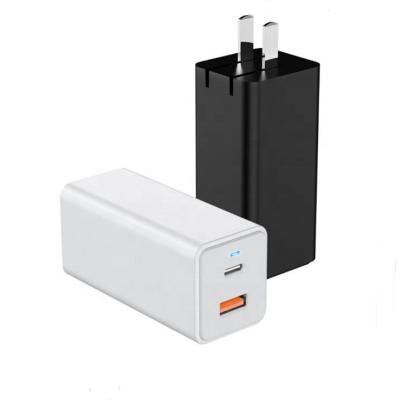 China Dual Port Mobile Phone Custom Logo GaN 65W USB Charger Type c For iPhone Mobile Phone Laptop Palladium USB Wall Charger for sale