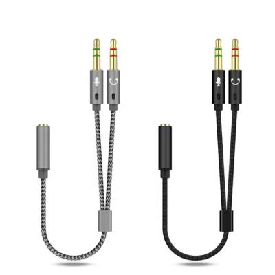 China 3.5mm Microphone Earphone Jack Microphone Audio Y Splitter Stereo Audio Male To Aux Cable. cable 2 adapter male for sale