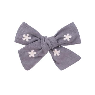 China Lovely Cute Small Size Cotton Silks And Satins Bowknot Hair Bow With Clip For Baby Kids Children Girl Hair Accessories for sale