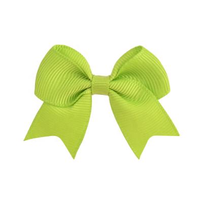 China Beautiful Customized Babies Solid Color Ribbon Hair Bow With Clip Hair Accessories for sale