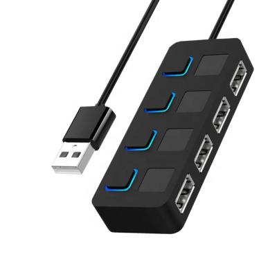 China Hot Selling Cheap USB 4 Hub 2.0 USB Hub High Speed ​​Left Separate Switch LED Indicator Separate Indicator Switch LED for sale