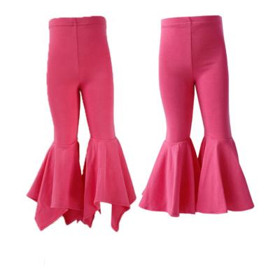 China Hot Selling Anti-wrinkle Girls Kids Elastic Cotton Flared Pants Sheer Color Gaiters for sale